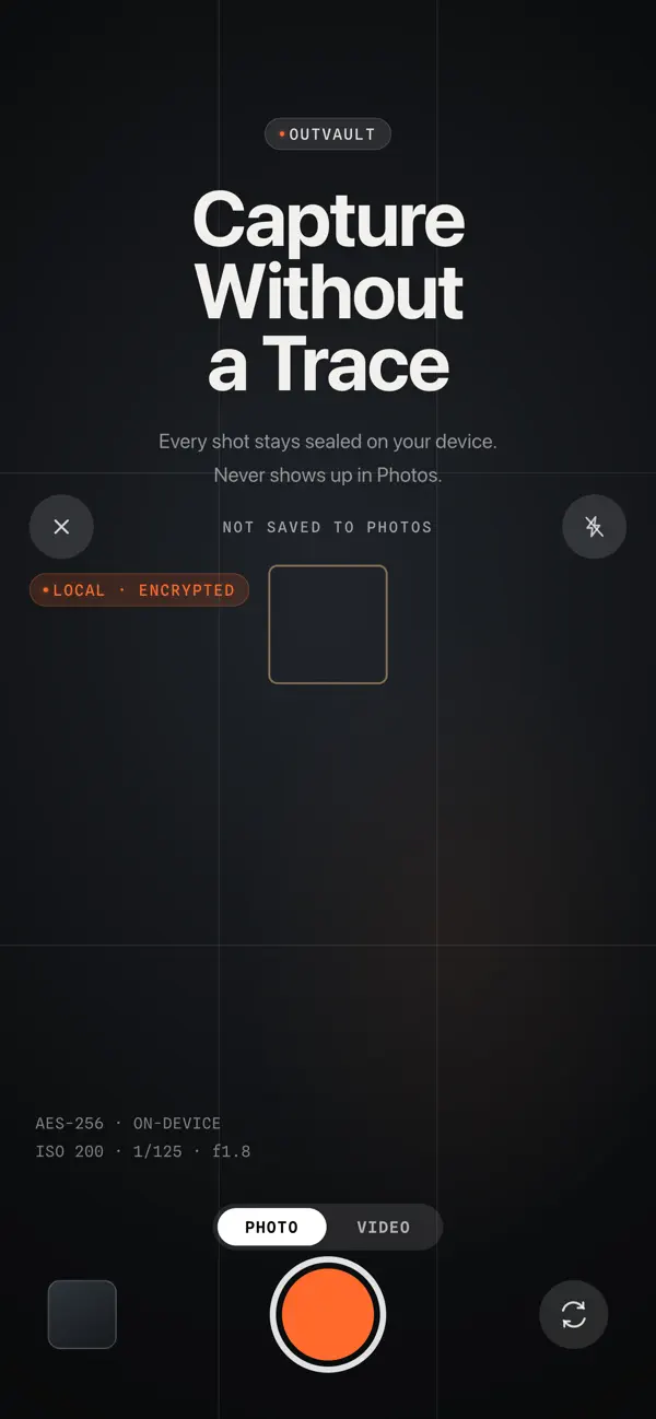Screenshot #2 pour OutVault: Caméra Privée
