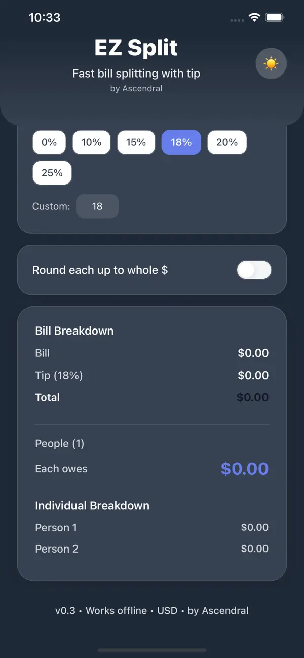#4. EZ Bill Split (iOS) Ved: alex pinkevich