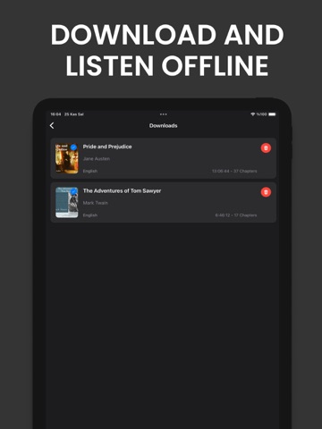 Librivox Audiobooks. iPad screenshot