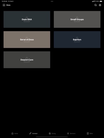 Doxa Church App iPad screenshot