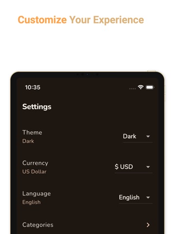 Budget Expense App - Okaneko iPad screenshot