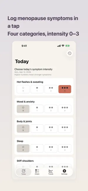 Yuralog — Menopause Log screenshot 1