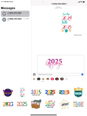 Happy New Year Sticker Emoji iPad screenshot