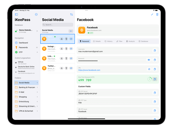 iKeePass iPad app afbeelding 3