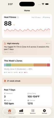 HeatLab: Hot Workout Tracker iPhone screenshot