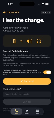 Trumpet: Call Alerts app screenshot