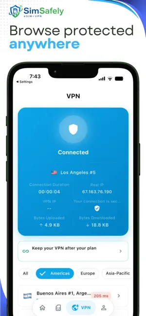 SimSafely: eSIM + Travel VPN screenshot 4
