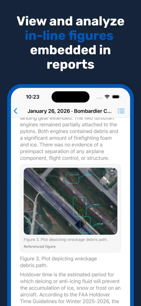 App Store screenshot showing inline figures embedded inside a report narrative.