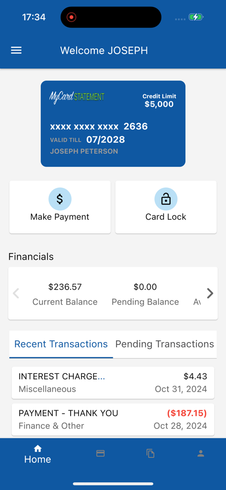 MyCardStatement screenshot 1