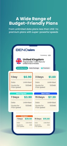 BENOsim – eSIM for Travelers screenshot