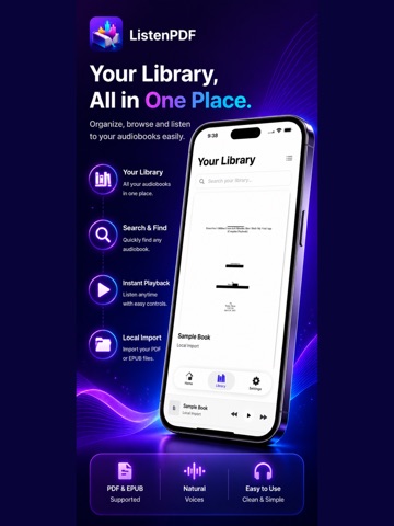 PDF to Audiobook - ListenPDF iPad screenshot