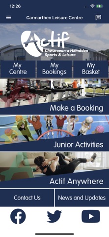Actif Sport and Leisure app screenshot