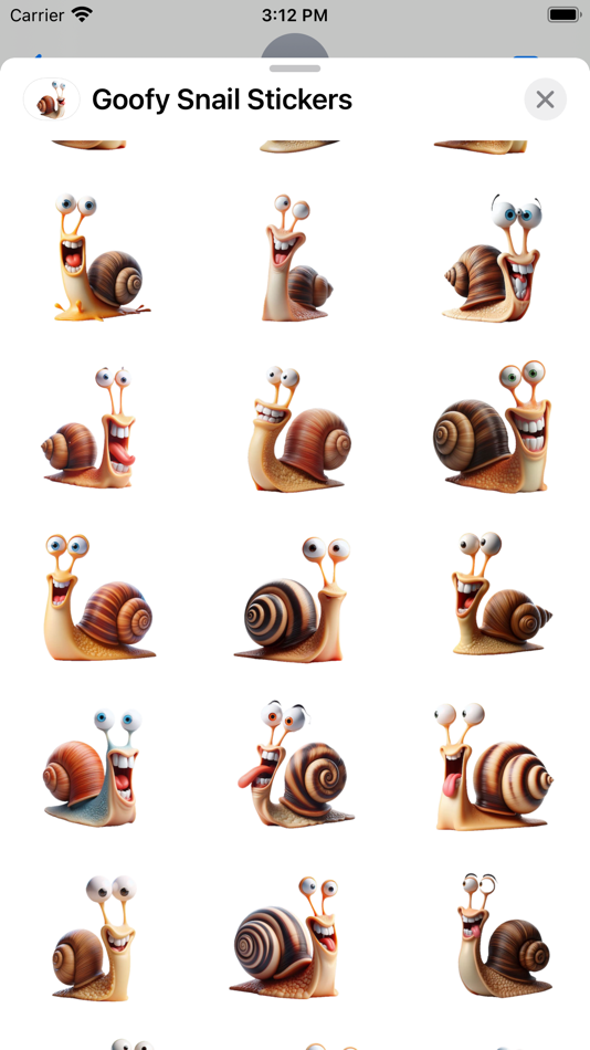#2. Goofy Snail Stickers (iOS) Podle: Paul Scott