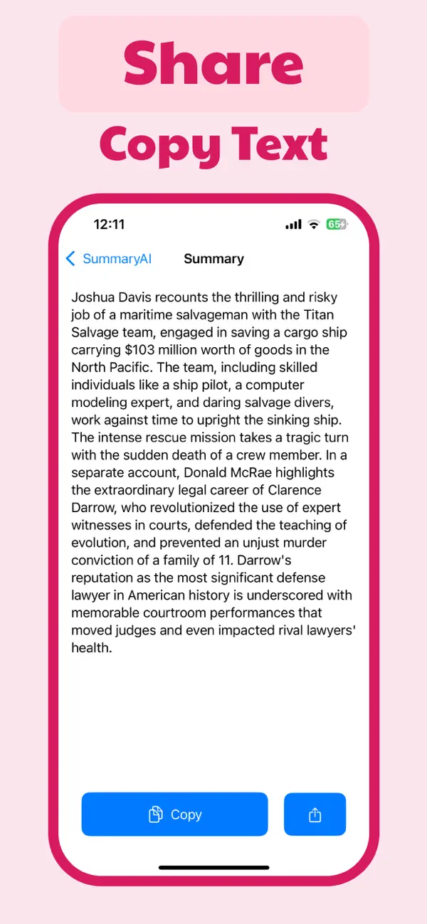 Screenshot #3 pour AI Summary - Text Summarizer
