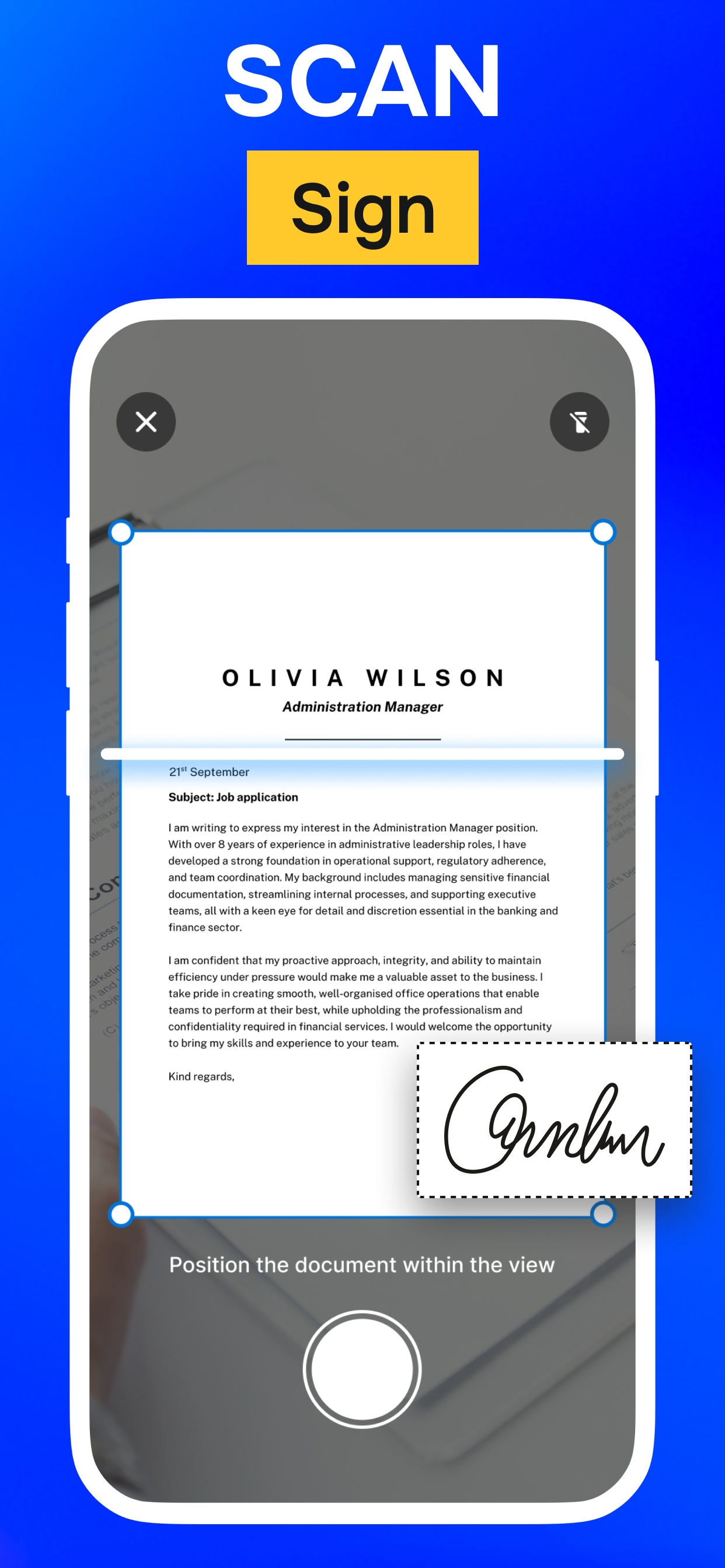 Signature On Docs & Photos