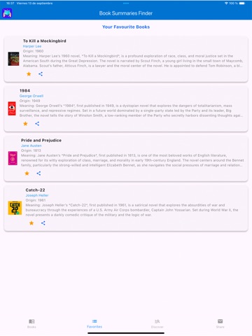 Book Summaries Finder iPad screenshot
