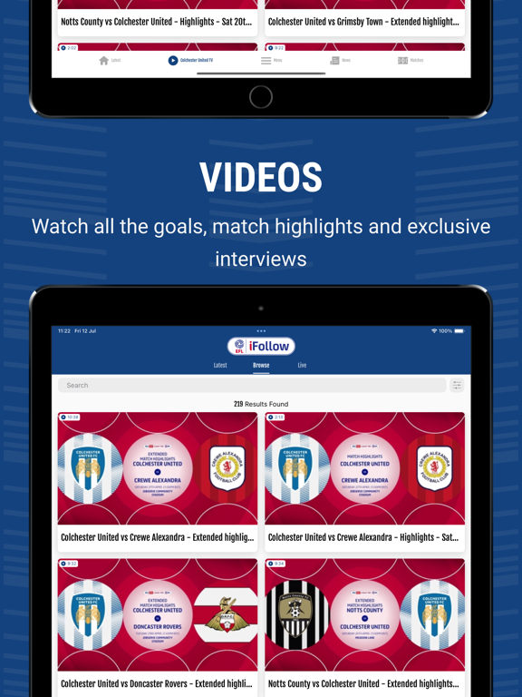 Colchester United FC iPad screenshot 4 - Sports app