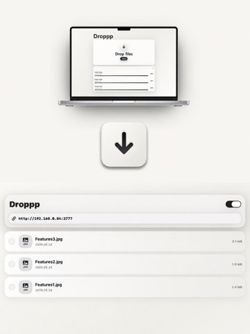 Droppp - Local Wi-Fi File Drop iPad screenshot