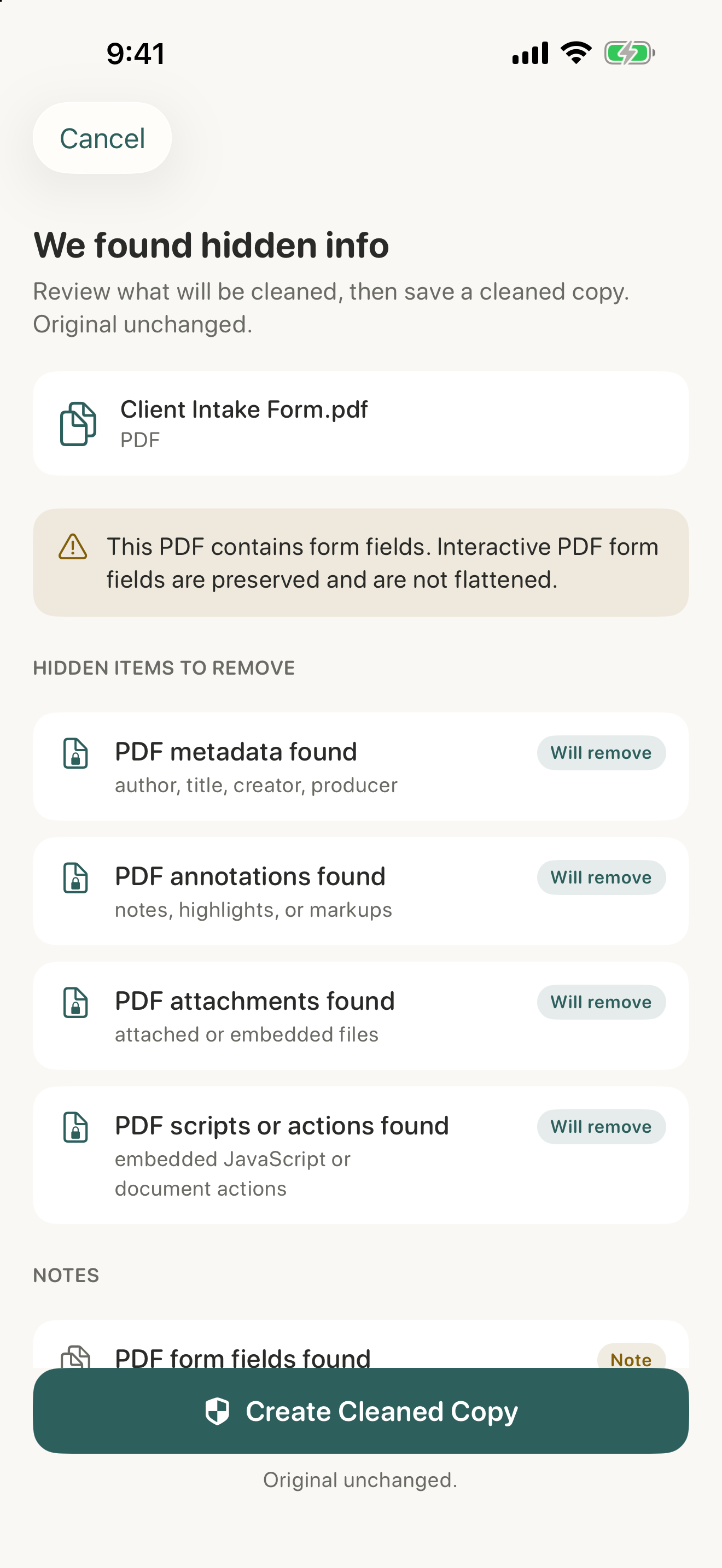 Metadata Cleaner: Word & PDF screenshot 6