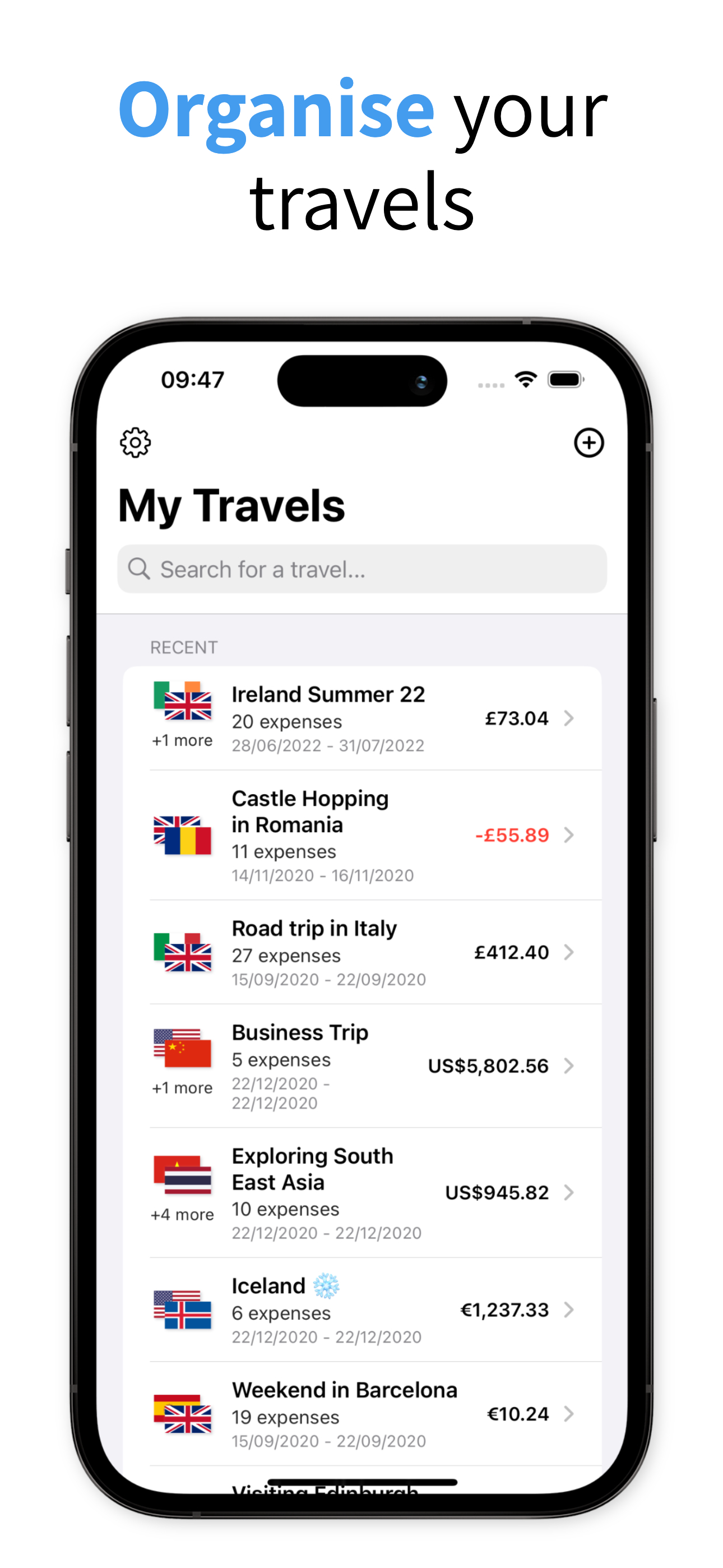 TravelBudget - Expense tracker