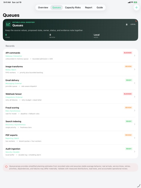 Queuecanopy: Capacity Lab screenshot 4