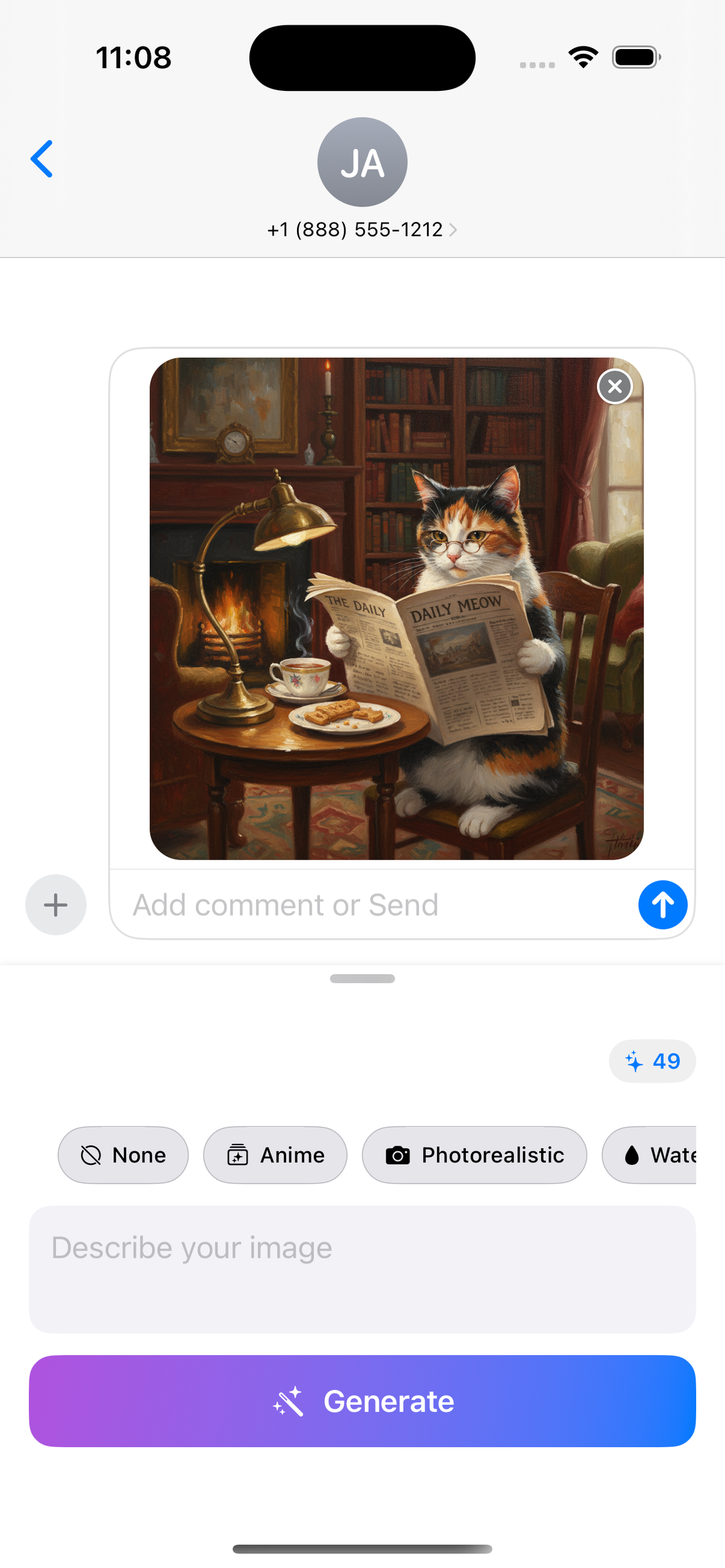 AI Image Gen for Messages