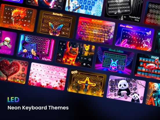 Neon LED Keyboard -RGB & Emoji iPad screenshot 1 - Utilities app