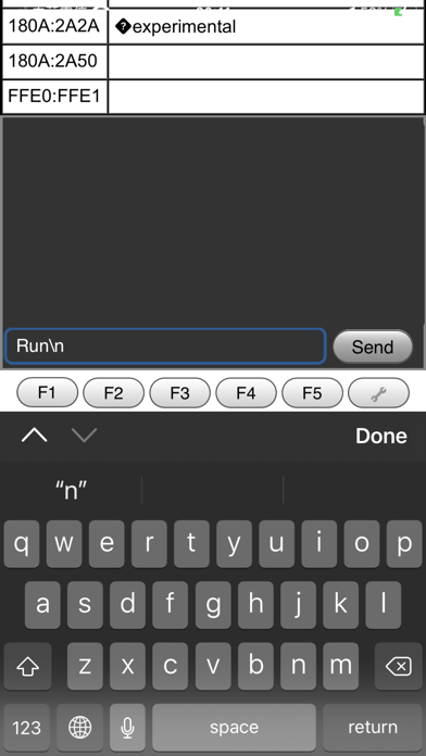 BLE tools with terminal Screenshot