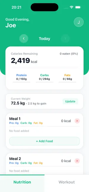 Stamina – Nutrition & Fitness screenshot 1
