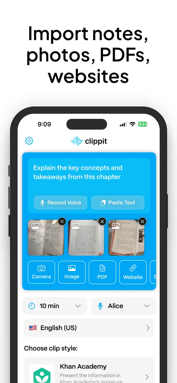 Screenshot #2 pour Clippit: AI Text To Speech