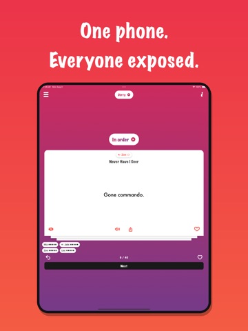 Never Have I Ever Party Games iPad screenshot