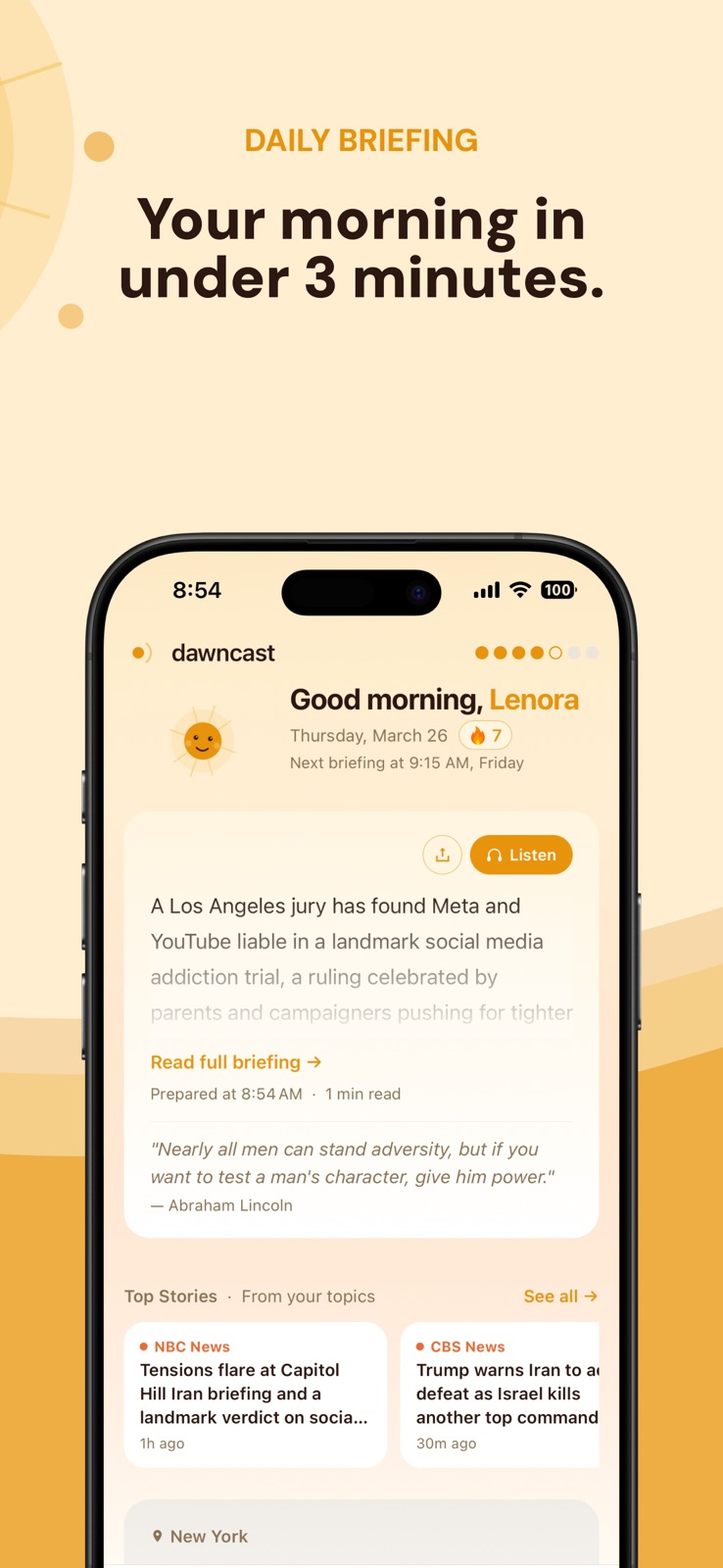 Dawncast iphone screenshot 2