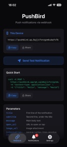 PushBird - Push via Webhook screenshot