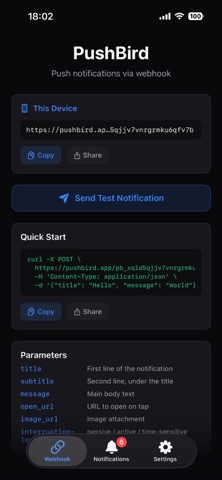 PushBird - Push via Webhook Screenshot 1 of 4
