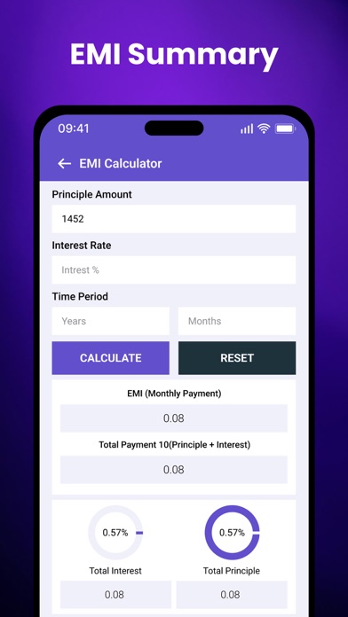 Loan EMI Calculator - Planner Screenshot