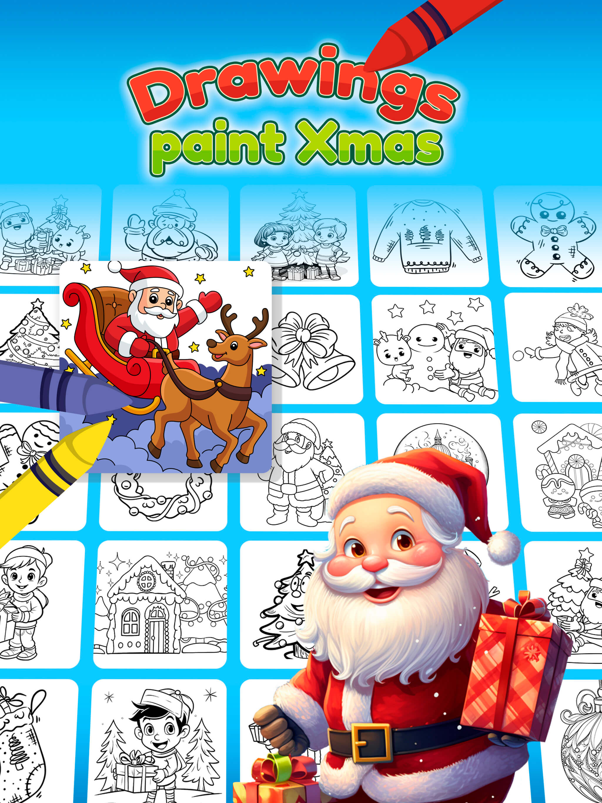 Christmas drawings to paint