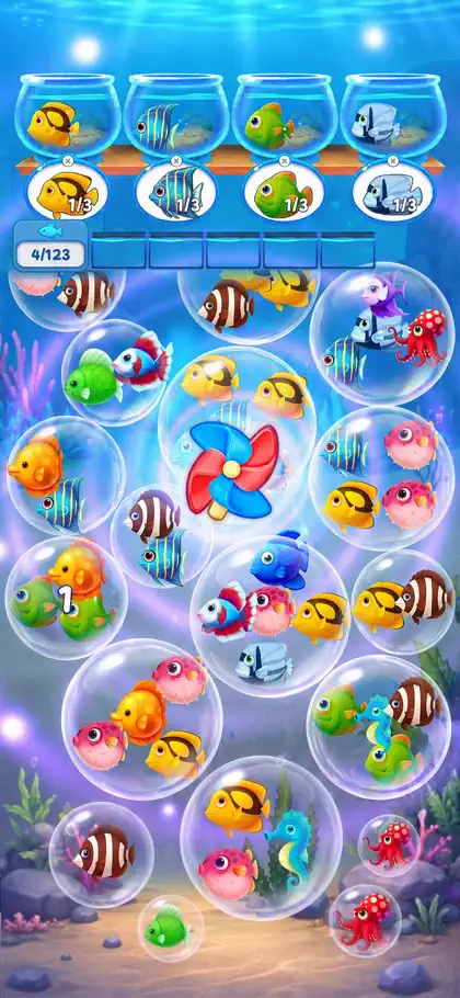 Screenshot 5 di 6 di Fish Sort Puzzle - Bubble Jam