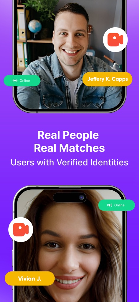 Ravi: Video Chat, Meet Singles - Les utilisateurs accèdent à des sessions vidéo en direct avec des profils vérifiés, assurant des rencontres avec des personnes réelles et disponibles en ligne.