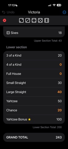 DiceEye - Yahtzee Scorecard Screenshot 3 of 4
