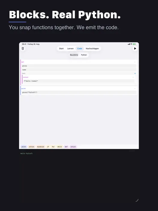 PyCraft — iPad Screenshot 1