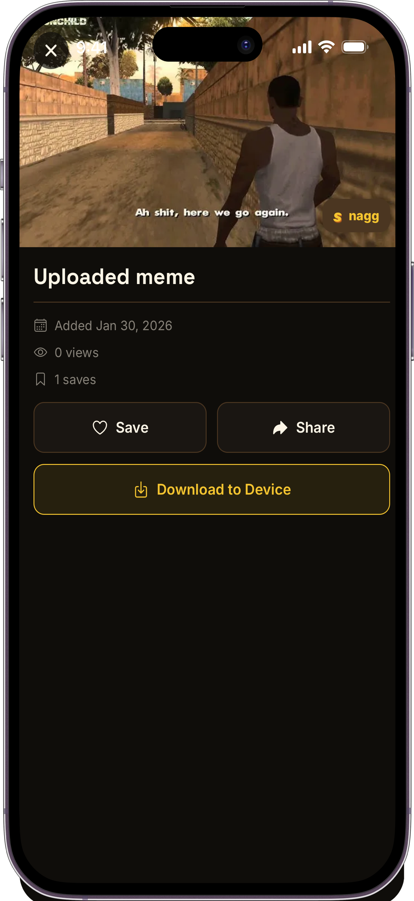 Snagg (a meme app) screenshot 3