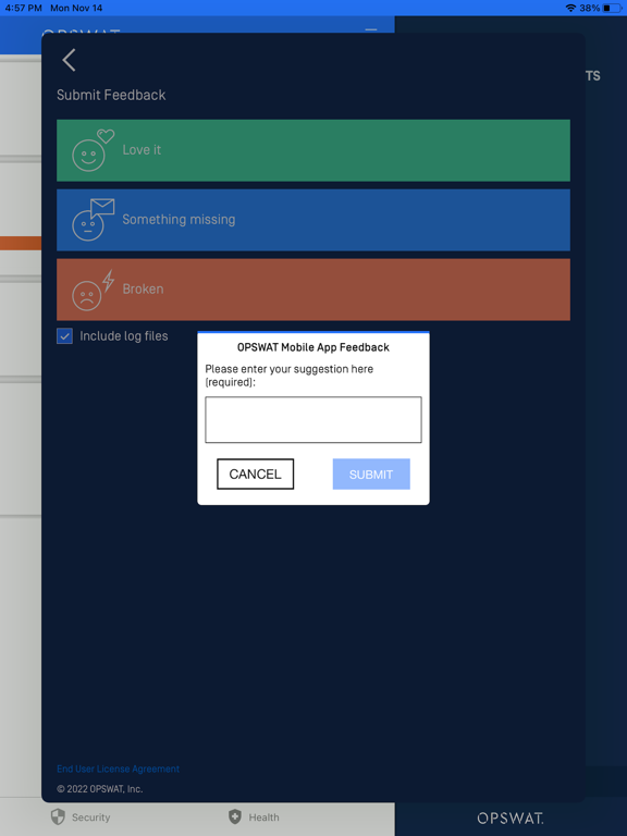 OPSWAT Mobile App iPad screenshot 6 - Utilities app