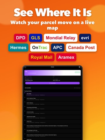 Package tracker for Fedex,UPS iPad screenshot