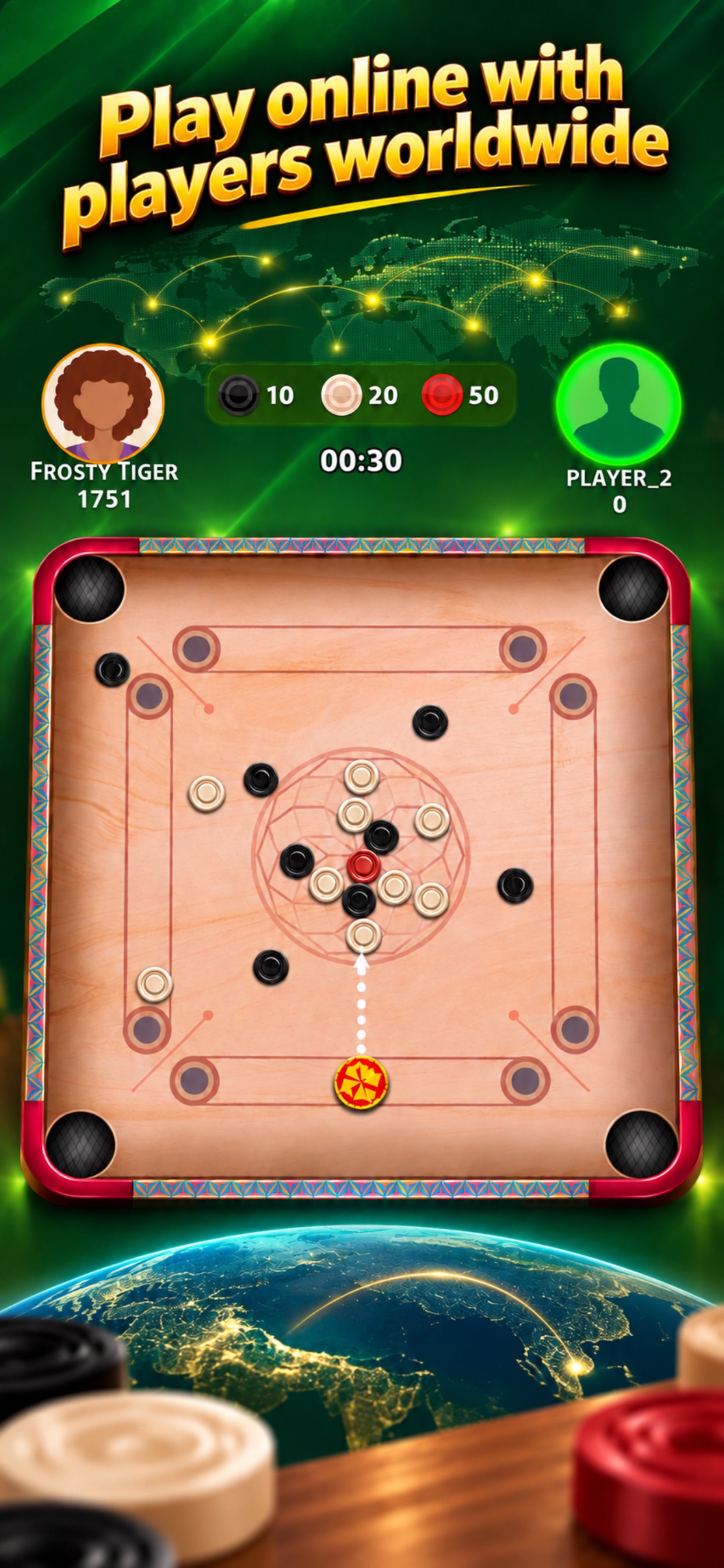 Screenshot 1 of Carrom Board Offline