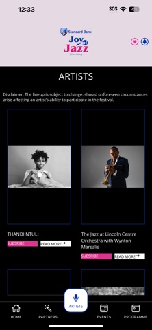 Standard Bank Joy Of Jazz iPhone screenshot