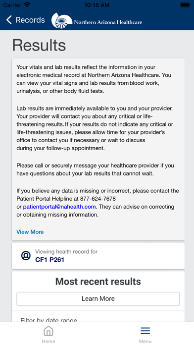 MyNAHealthcare Screenshot