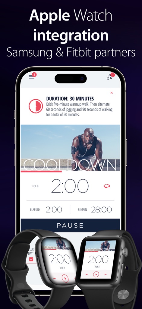 C25K® 5K Running Coach & Map - Cet outil offre une intégration fluide avec les montres connectées, permettant de suivre l'entraînement directement sur Apple Watch et d'afficher la durée du programme en temps réel.