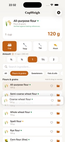 CupWeigh screenshot