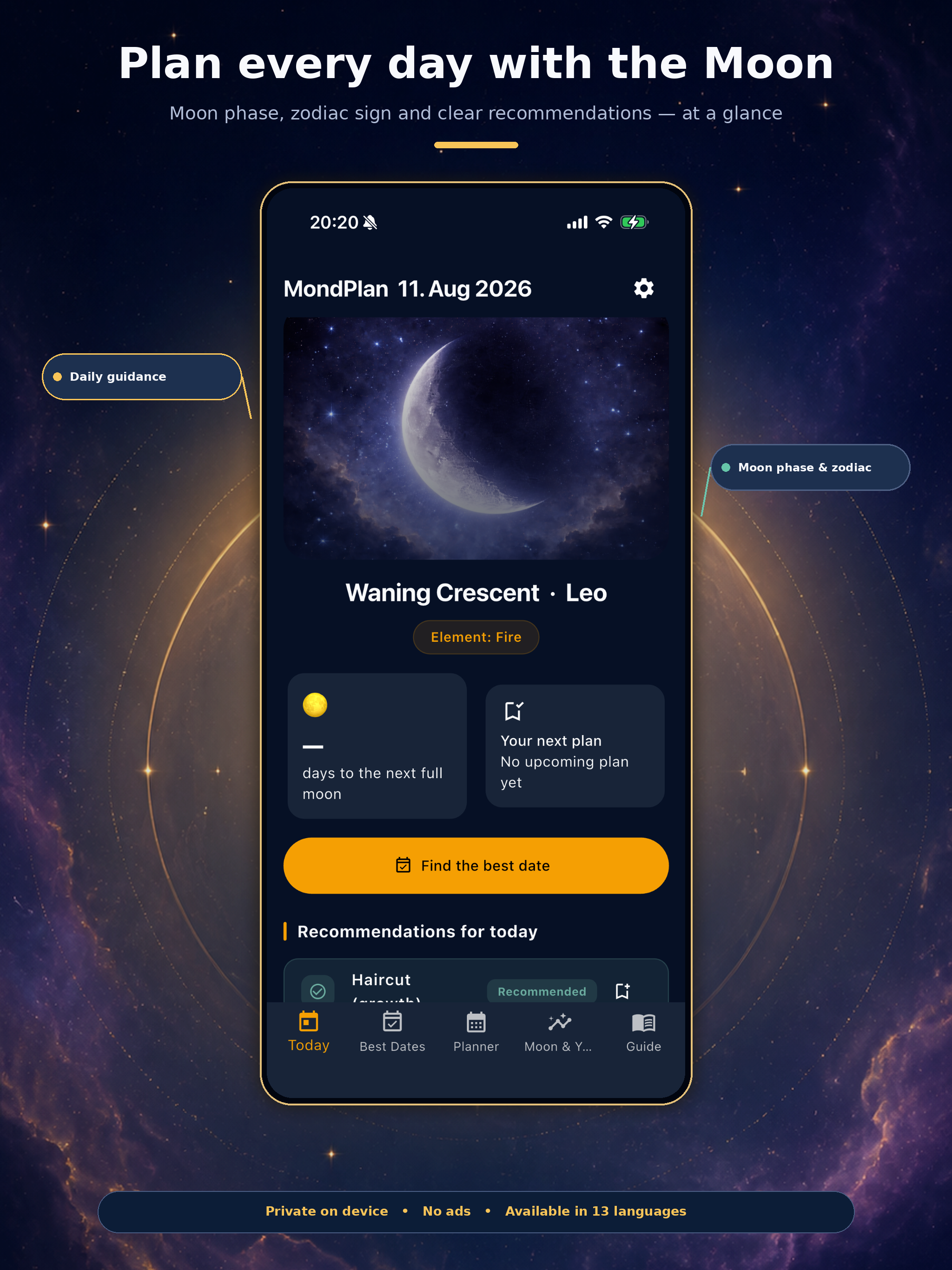 Moon Phase Calendar - MondPlan screenshot 6