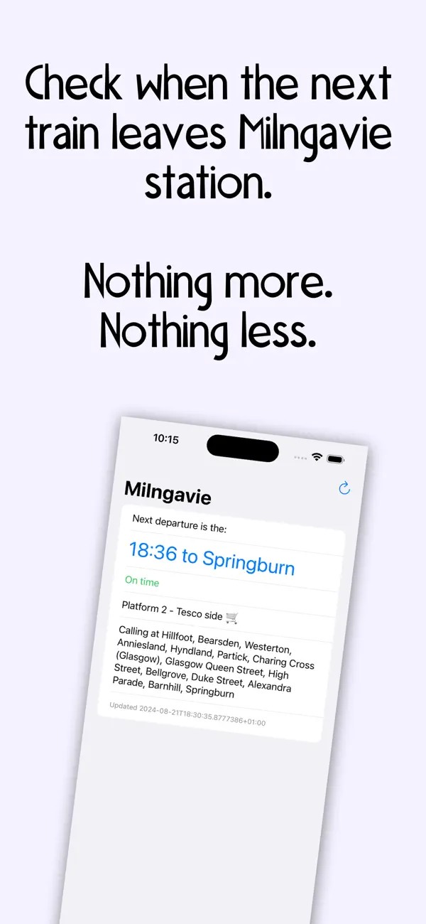 Screenshot #1 pour Milngavie Train